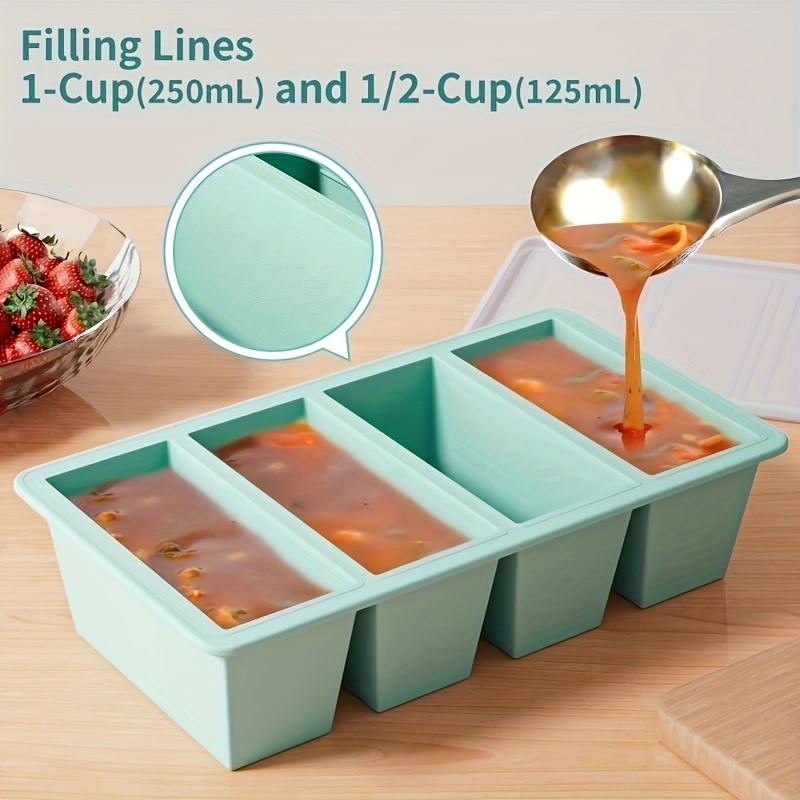 Meal Prep Freezer - 1pc Silicone Freezer Tray with Lid