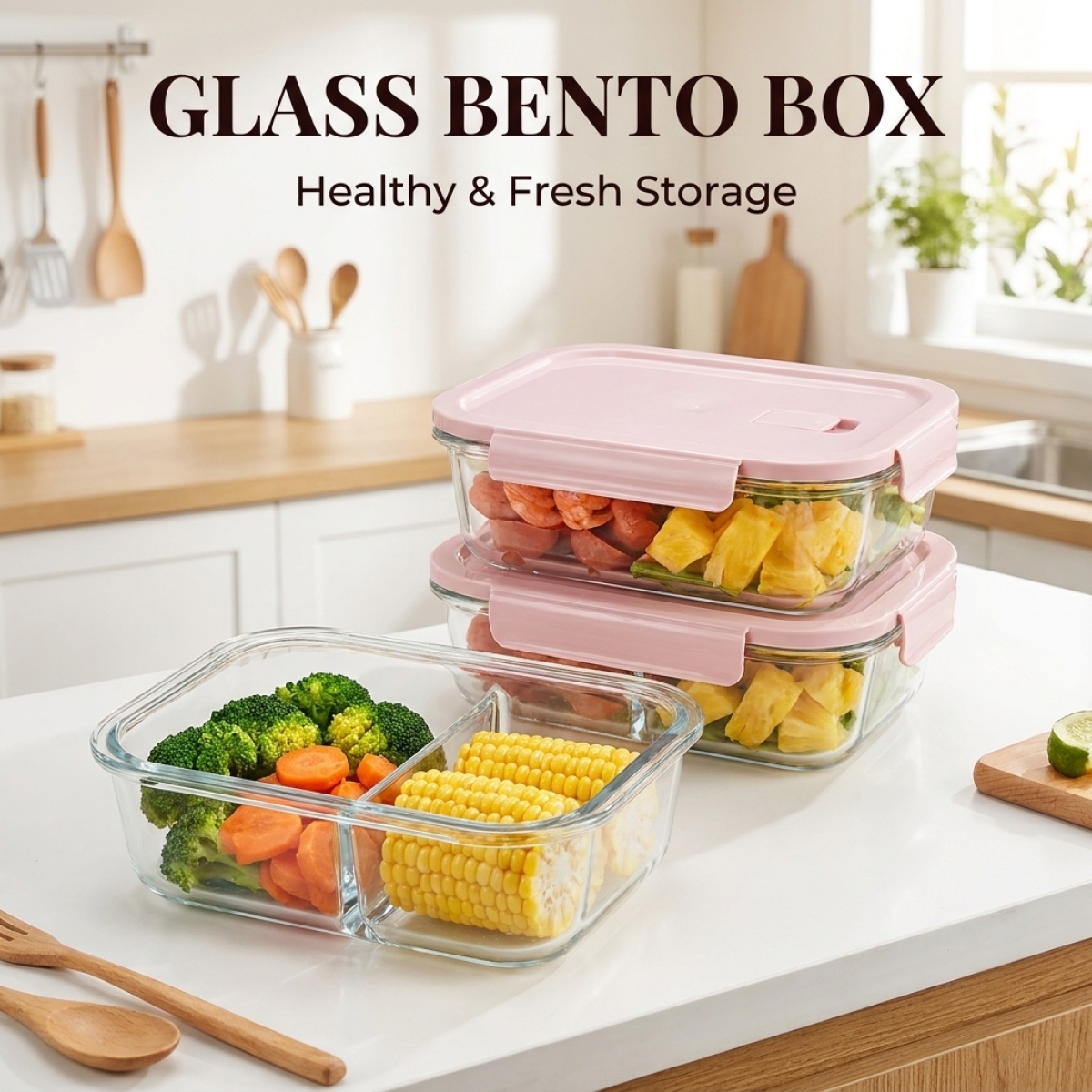 Meal Prep Glass Containers Oven Safe - Cute Pink Glass Meal Prep Container–Microwave