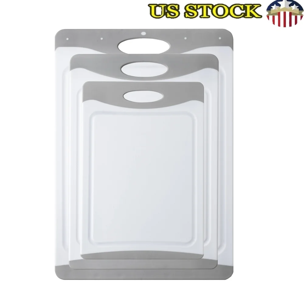 Meal Prep Juice - 3-Piece Non-Slip Cutting Board Set Eco-Friendly