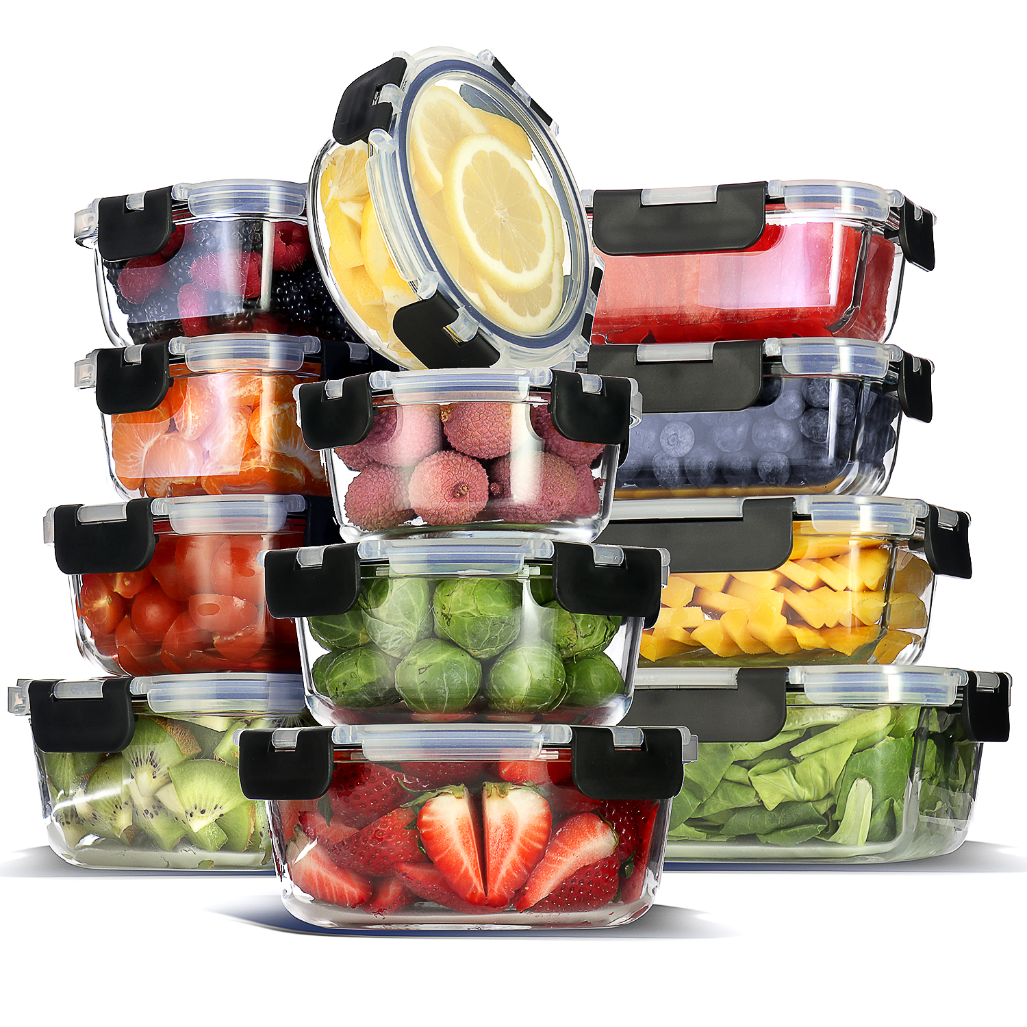 Meal Prep Glass Containers Oven Safe - Glass Food Storage Containers with Lids,