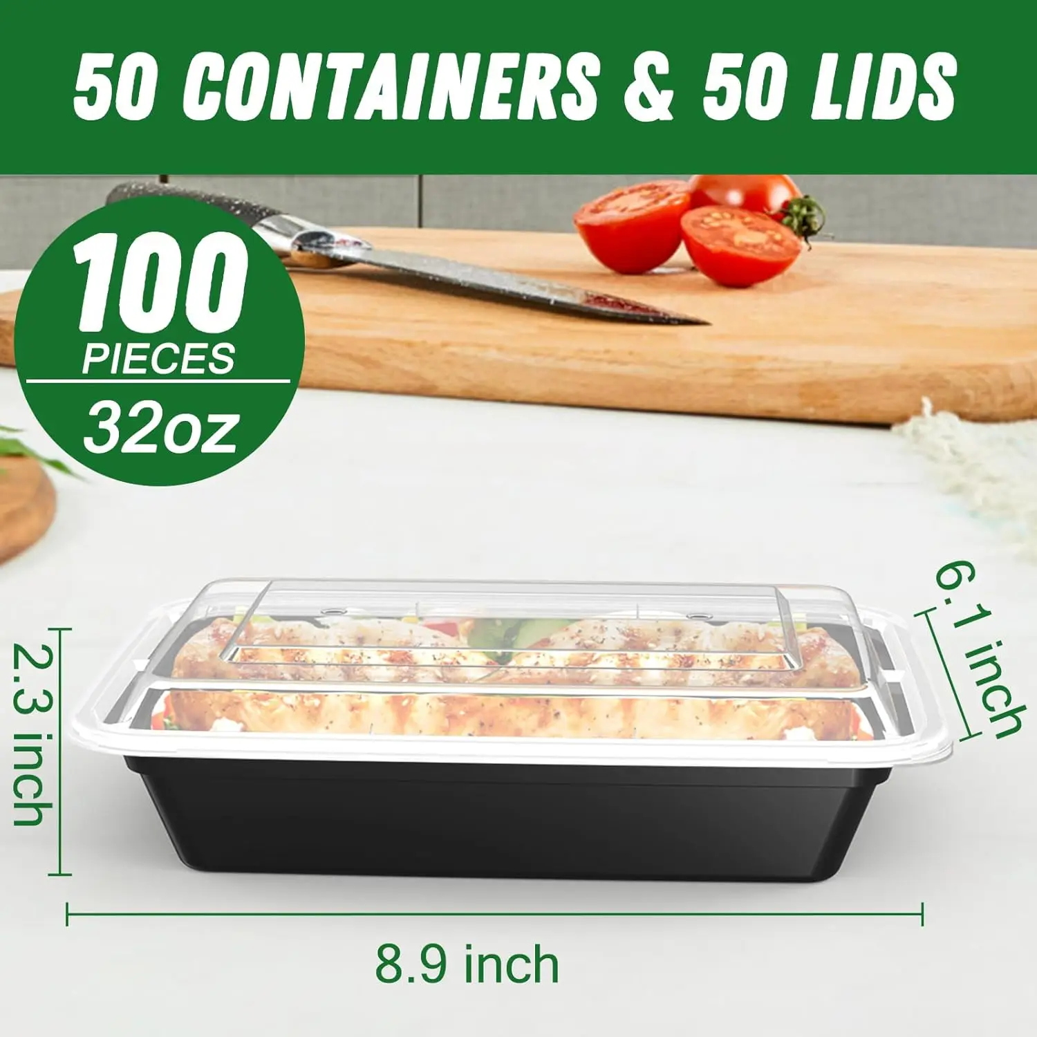 50 Pack (100-Piece) 32 oz Meal - Meal Prep Freezer recensie en prijs