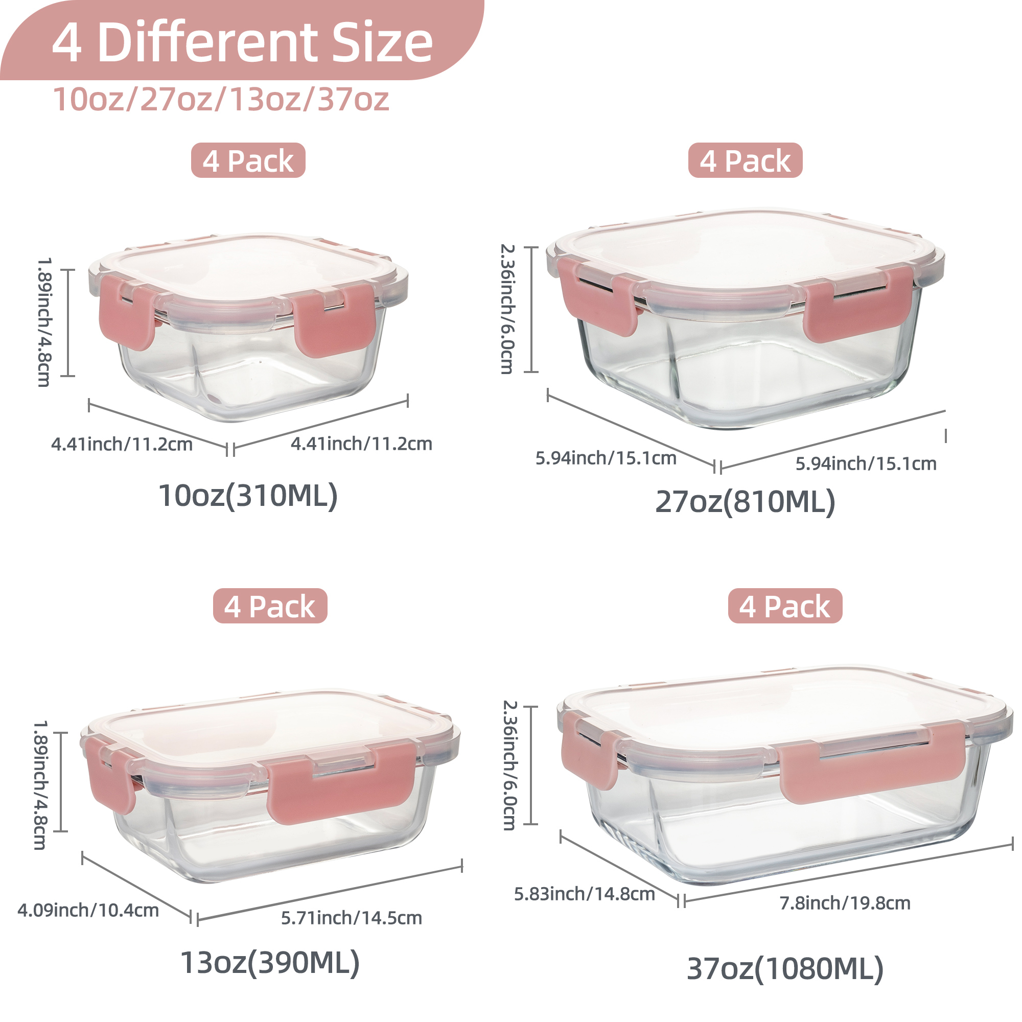 16-Piece Glass Food Storage Co - Meal Prep Glass Containers Oven Safe recensie en prijs