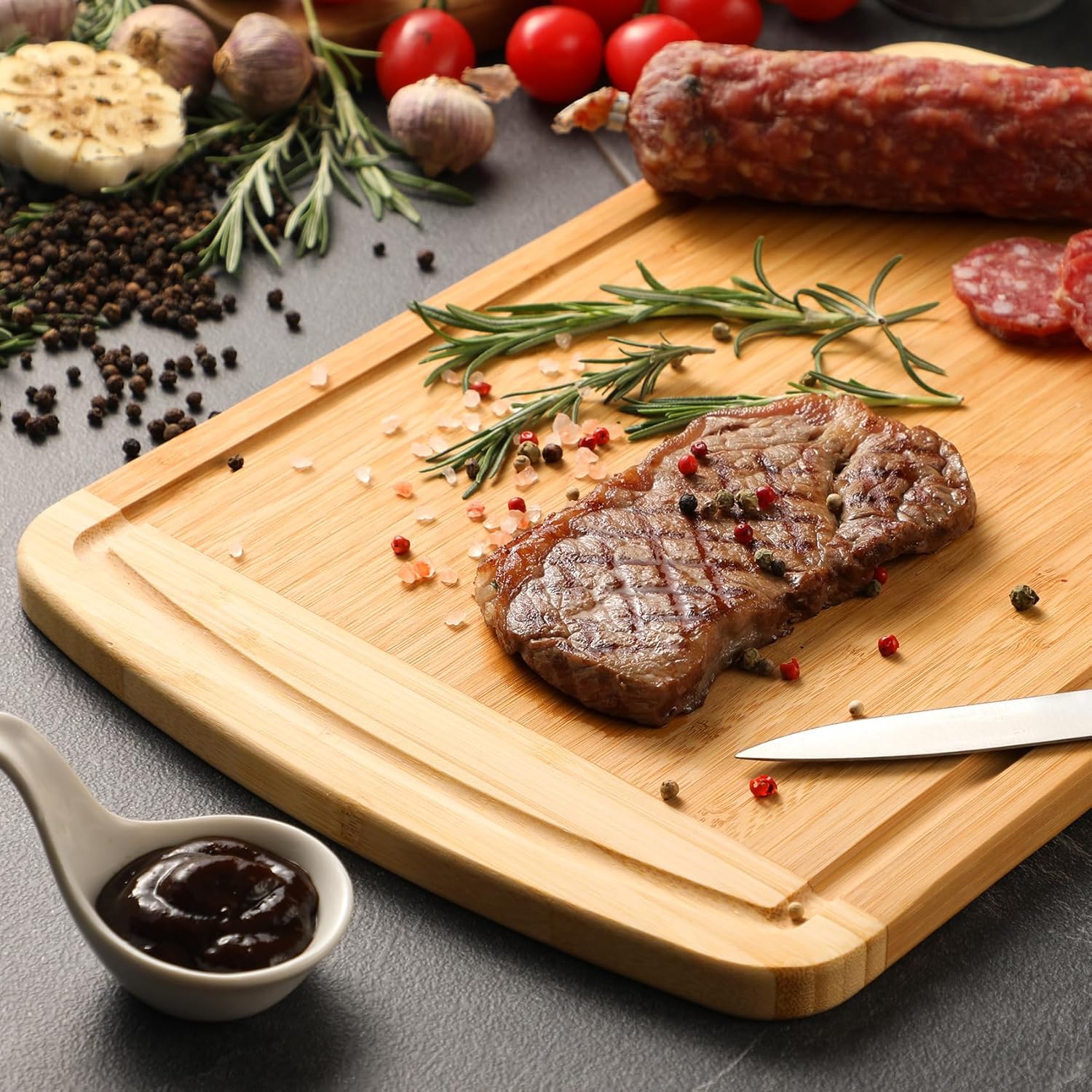 Large Bamboo Cutting Board wit - Meal Prep Juice recensie en prijs