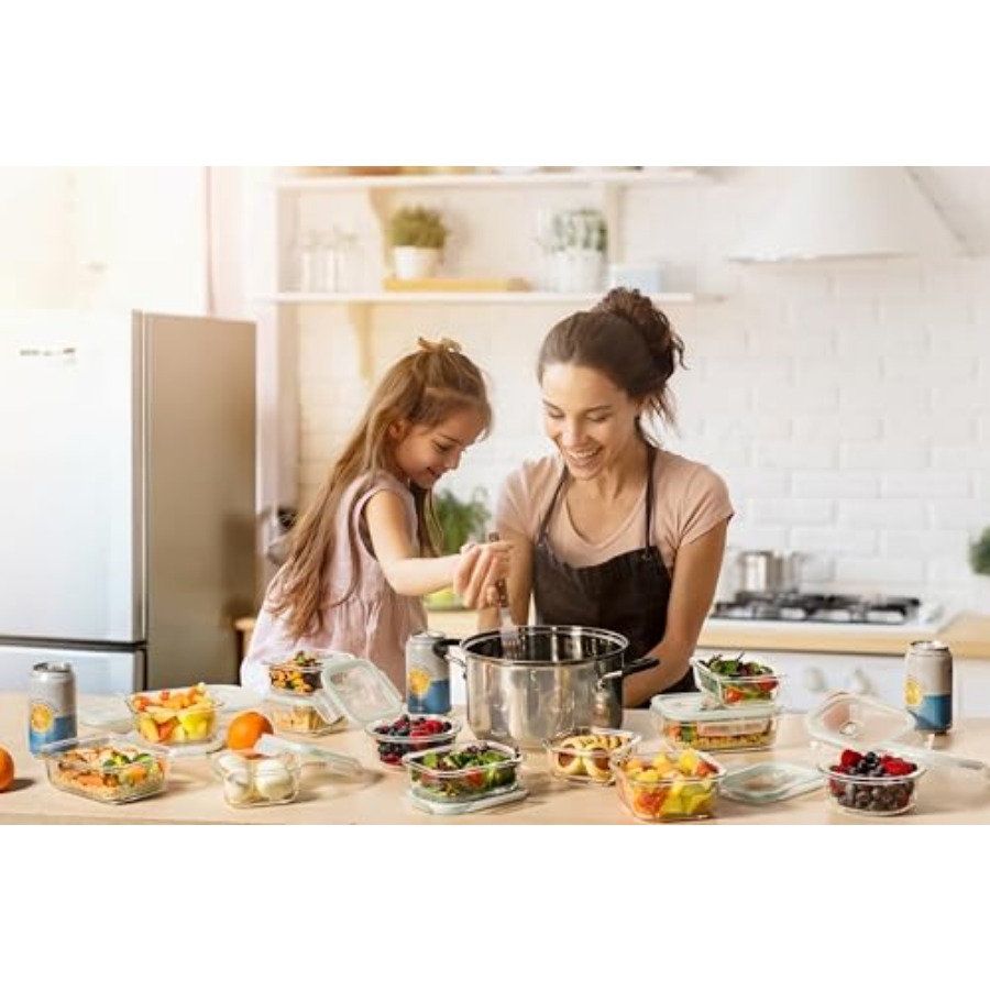 24 Pc Airtight Glass Food Stor - Meal Prep Glass Containers Oven Safe recensie en prijs