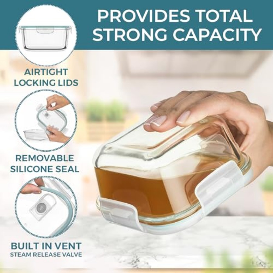 24 Pc Airtight Glass Food Stor - Meal Prep Glass Containers Oven Safe recensie en prijs