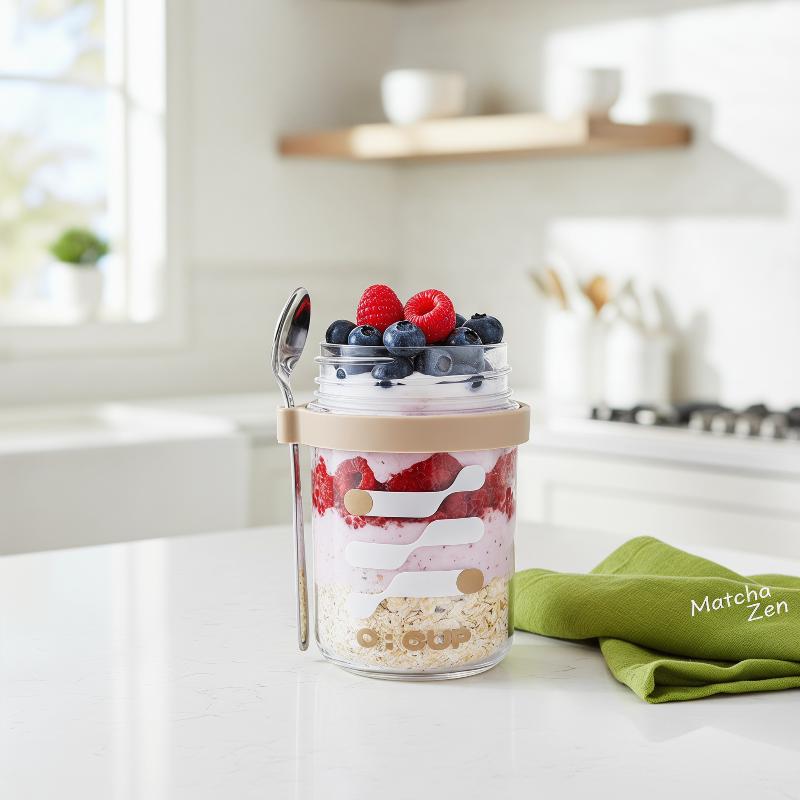 400ML Overnight Oats Glass Cup - Meal Prep Yogurt Cups recensie en prijs