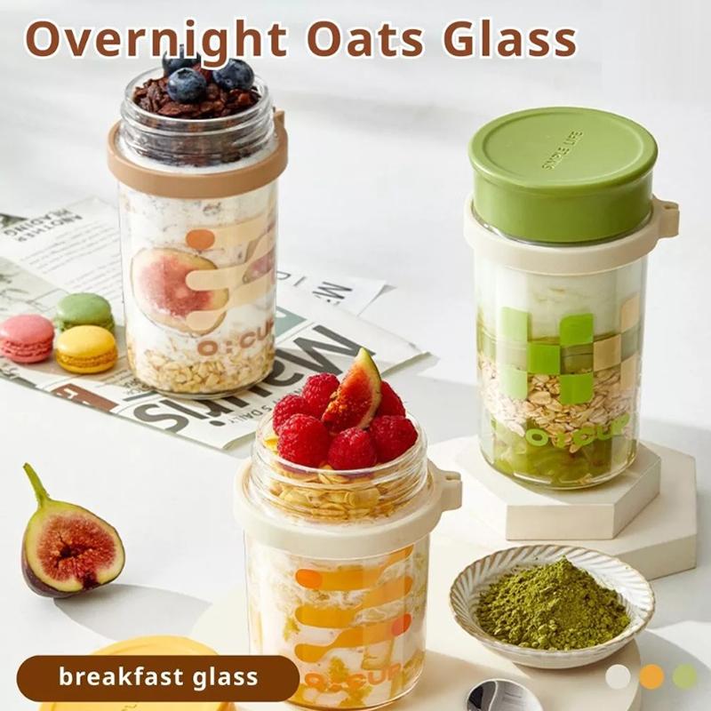 400ML Overnight Oats Glass Cup - Meal Prep Yogurt Cups recensie en prijs