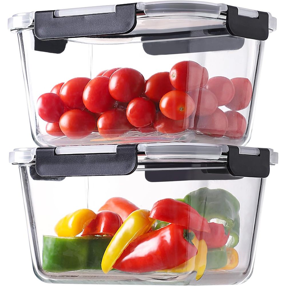 4-Piece 63oz Glass Food Storag - Meal Prep Glass Containers Oven Safe recensie en prijs
