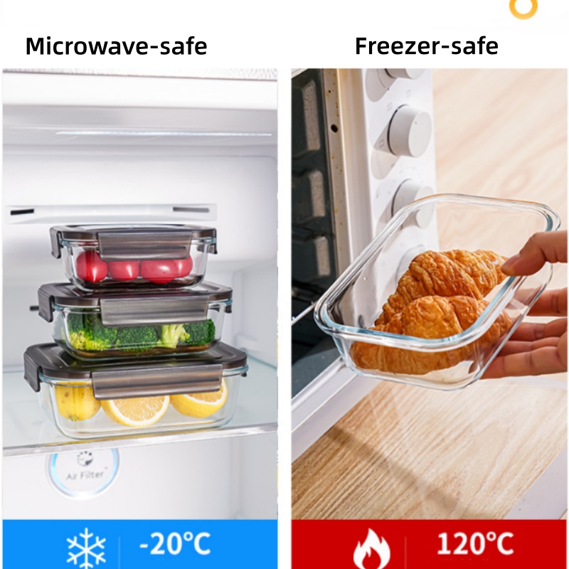 LUSQI Heat Resistant Glass Lun - Meal Prep Glass Containers Oven Safe recensie en prijs