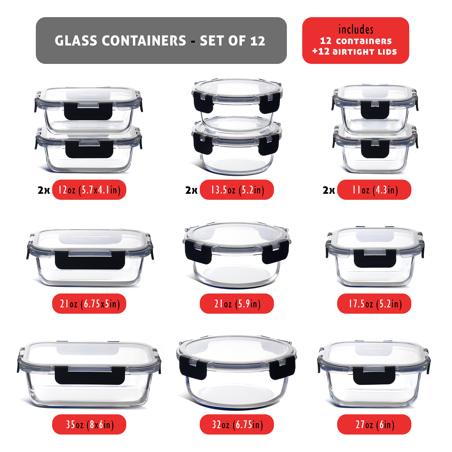 Glass Food Storage Containers  - Meal Prep Glass Containers Oven Safe recensie en prijs