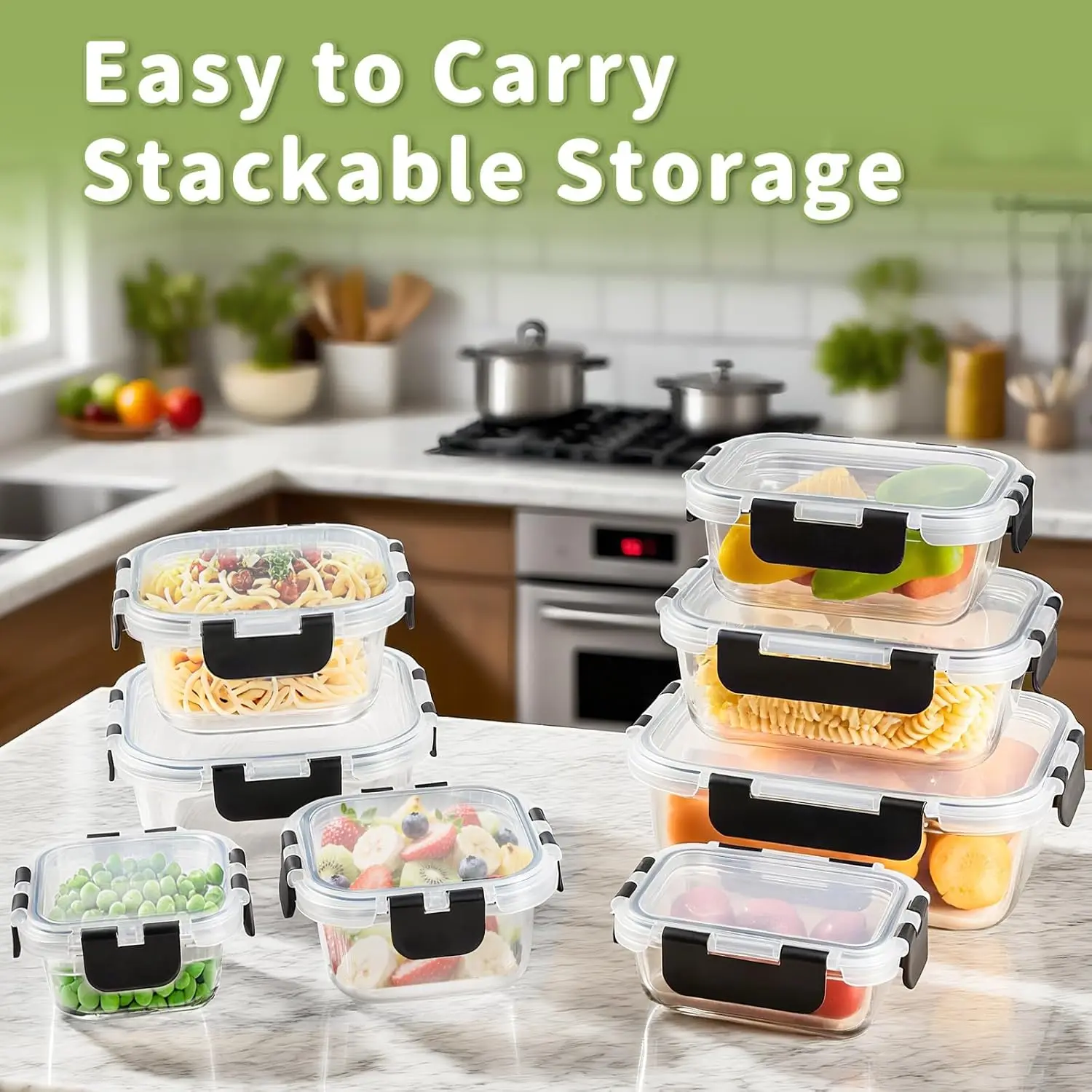 8 Pack Borosilicate Glass Food - Meal Prep Glass Containers Oven Safe recensie en prijs