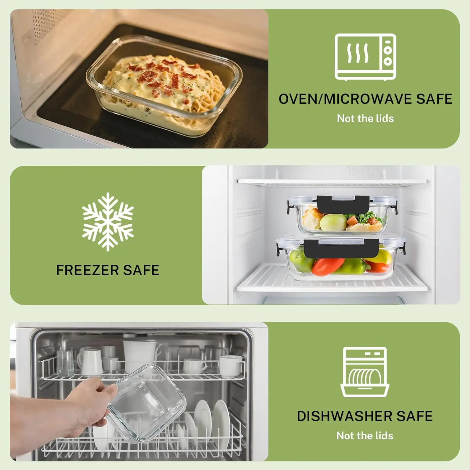 8 Pack Borosilicate Glass Food - Meal Prep Glass Containers Oven Safe recensie en prijs