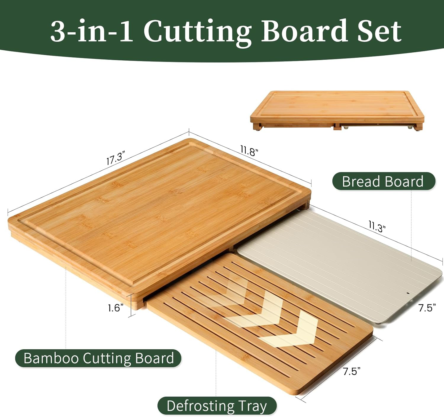 Bamboo Cutting Board Set Defro - Meal Prep Juice recensie en prijs