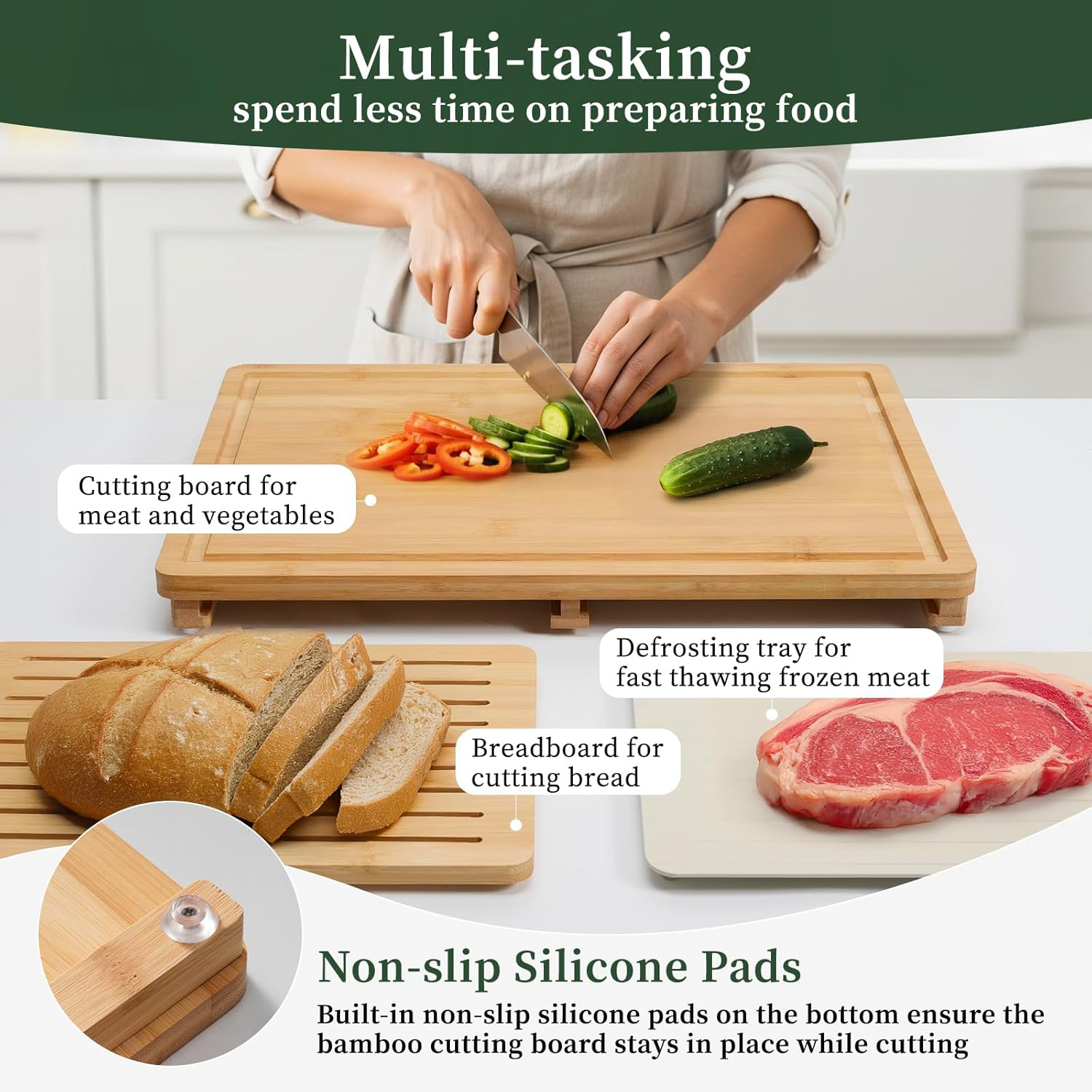 Bamboo Cutting Board Set Defro - Meal Prep Juice recensie en prijs